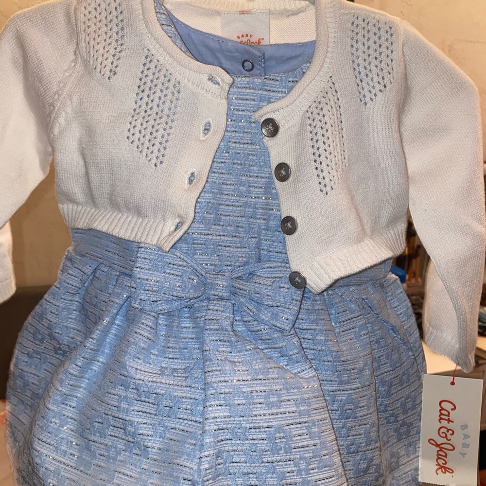 Blue dress w/ Cardigan